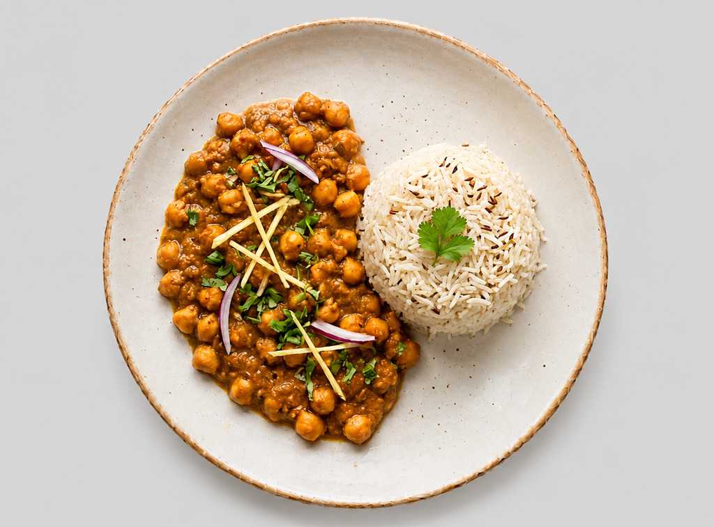Chana Masala with Jeera Rice