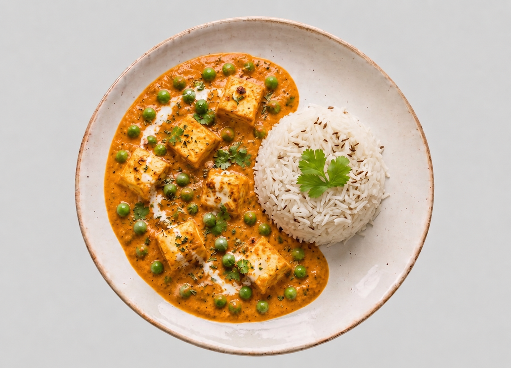 [M0008] Malai Matar Paneer with Jeera Rice