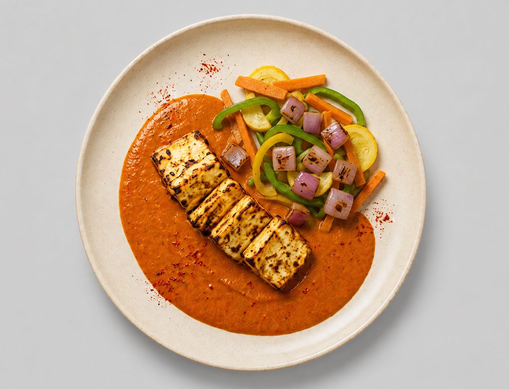 Grilled Paneer with Smoky Chilly Sauce